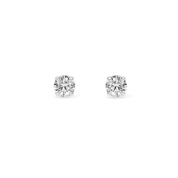 0.5CTW Round Shaped Lab Grown Diamond 4 Prong Stud Earrings in 14K Gold (F/VS)