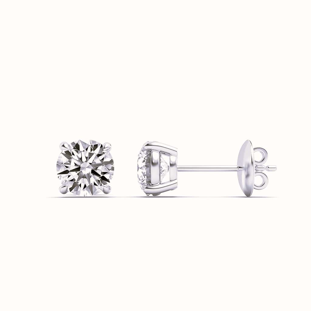 0.25CTW Round Shaped Lab Grown Diamond (F/VS) Stud Earrings in 14K Gold