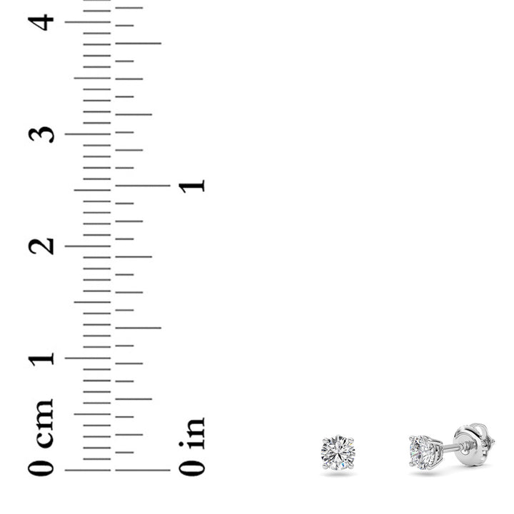 0.25CTW Round Shaped Lab Grown Diamond (F/VS) Stud Earrings in 14K Gold