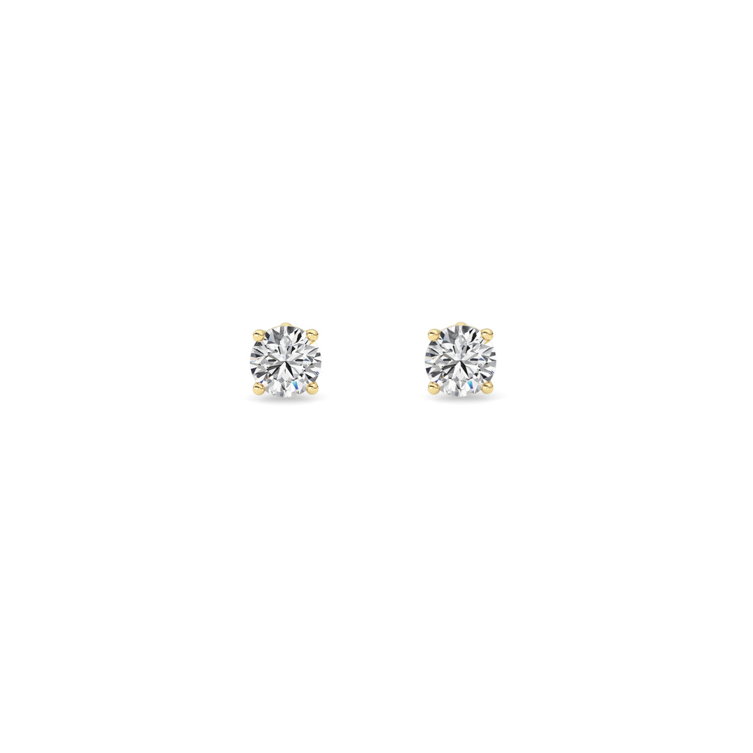 0.25CTW Round Shaped Lab Grown Diamond (F/VS) Stud Earrings in 14K Gold