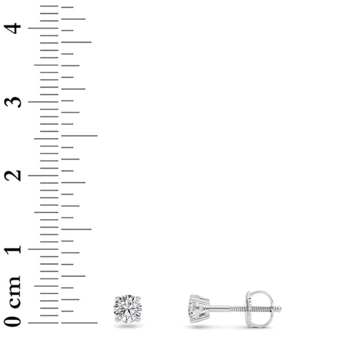 0.5CTW Round Shaped Lab Grown Diamond (F/VS) Stud Earrings in 14K Gold