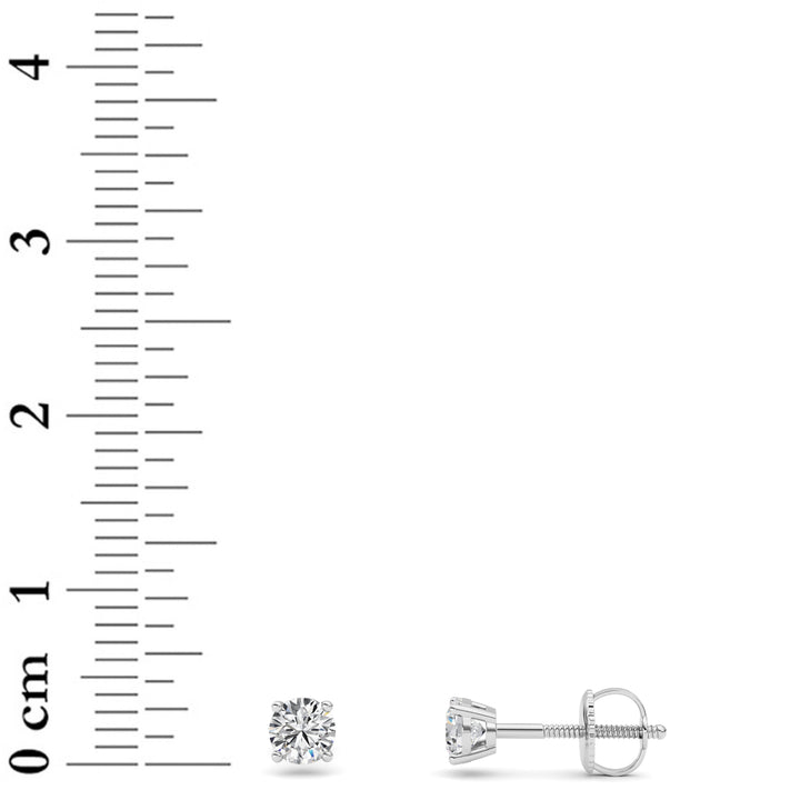 0.5CTW Round Shaped Lab Grown Diamond (F/VS) Stud Earrings in 14K Gold