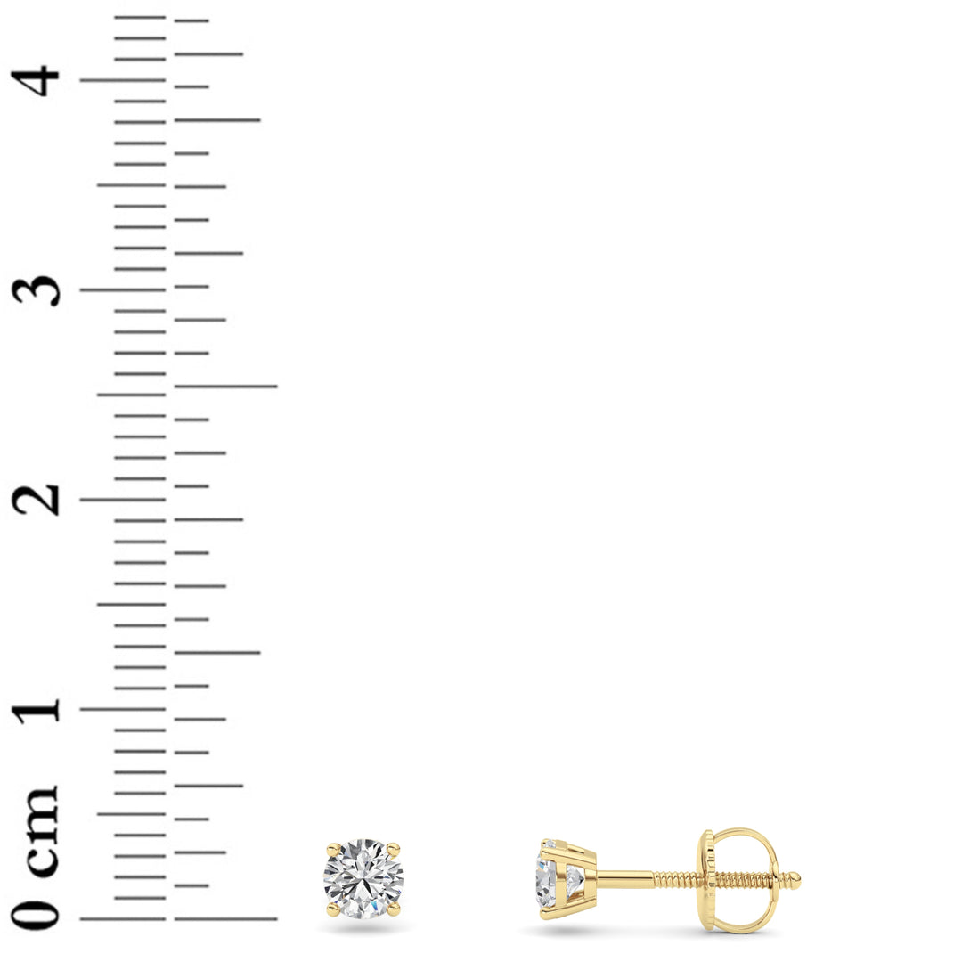 0.5CTW Round Shaped Lab Grown Diamond (F/VS) Stud Earrings in 14K Gold