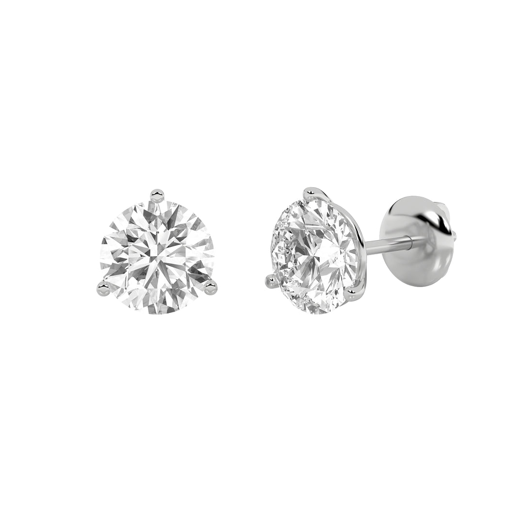 0.5CTW Round Shaped Lab Grown Diamond (F/VS) Stud Earrings in 14K Gold