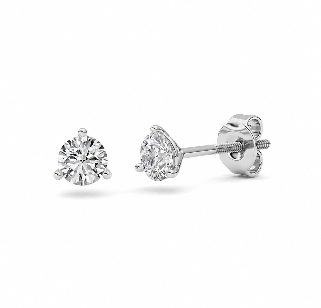 0.5CTW Round Shaped Lab Grown Diamond (F/VS) Stud Earrings in 14K Gold
