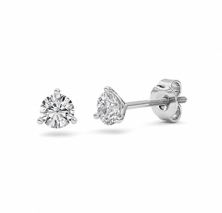 0.5CTW Round Shaped Lab Grown Diamond (F/VS) Stud Earrings in 14K Gold