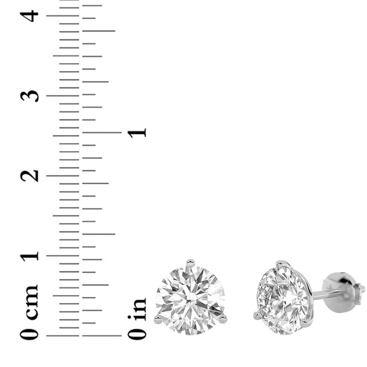 1.5CTW Round Shaped Lab Grown Diamond (F/VS) Martini Stud Earrings in 14K White Gold