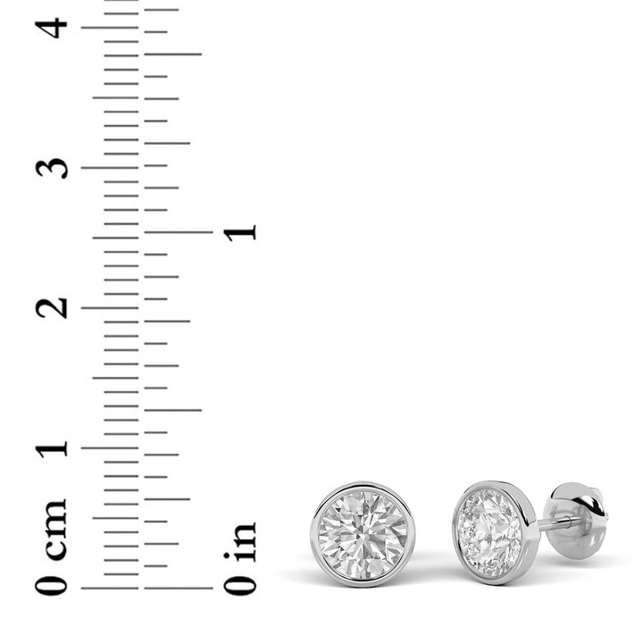 4Cttw Round Shaped Lab Grown Diamond (F/VS) Stud Earrings in 14K Gold