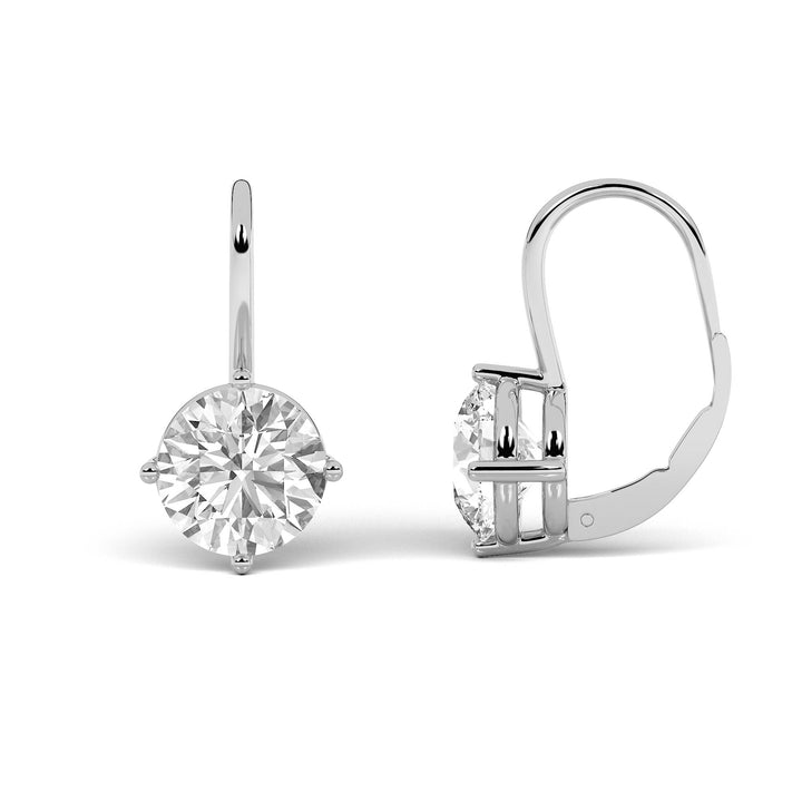 4Cttw Round Shaped Lab Grown Diamond (F/VS) Stud Earrings in 14K Gold