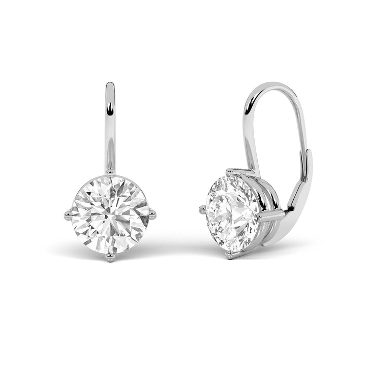 4Cttw Round Shaped Lab Grown Diamond (F/VS) Stud Earrings in 14K Gold
