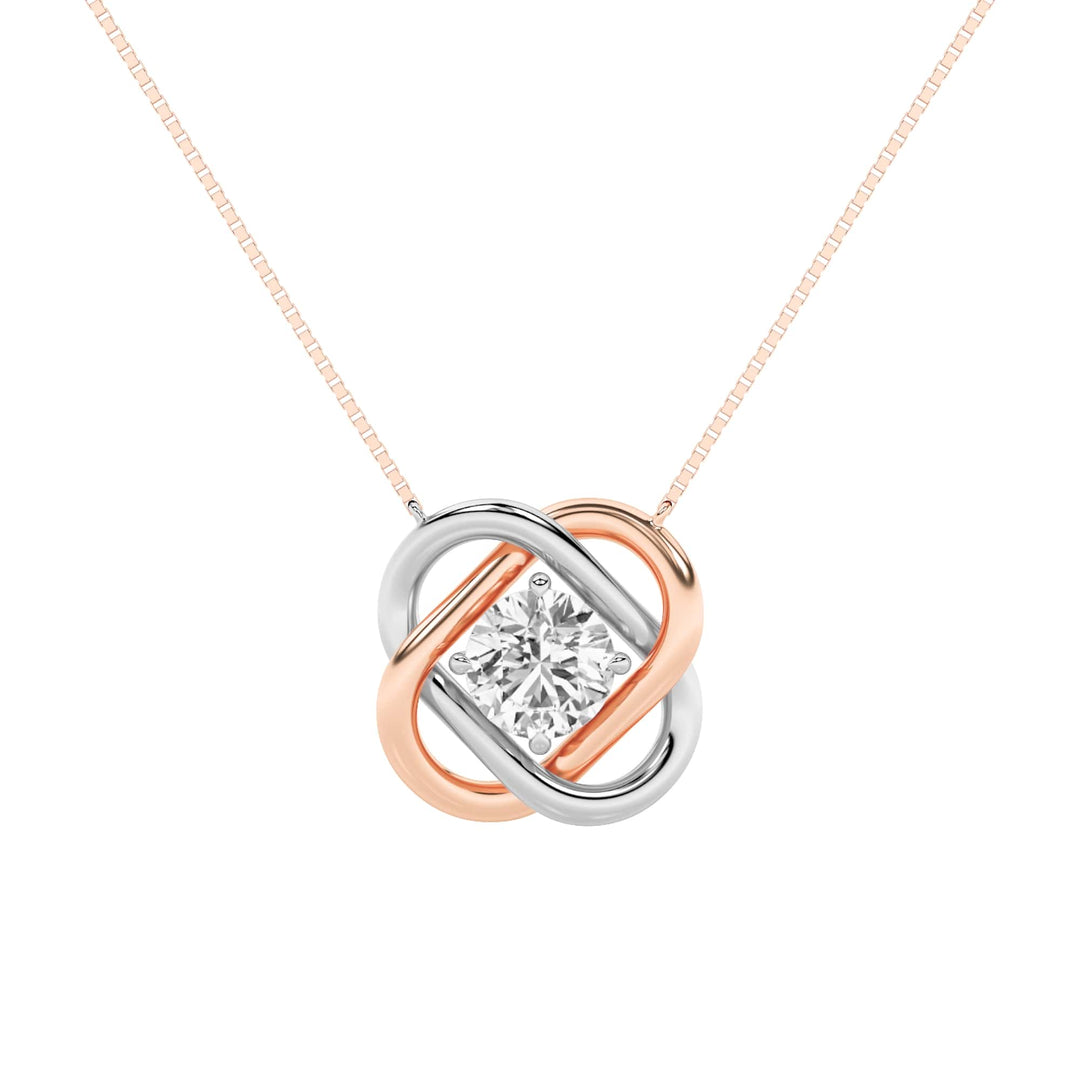 1Cttw Round Shaped Lab Grown Diamond (F/VS)  Necklace in 14K Gold