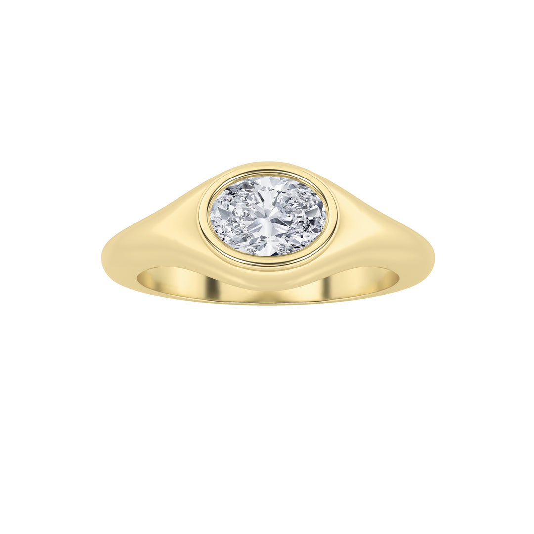 14KY 0.75ct Lab Diamond Oval Solitaire Ring