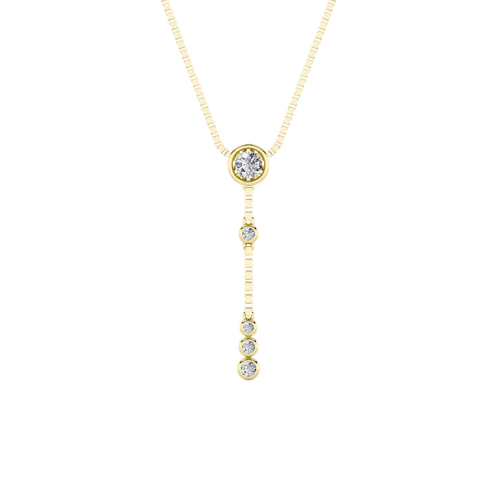 0.4CTW Round Shaped Lab Grown Diamond (G/VS) Necklace in 14K Yellow Gold Over Silver