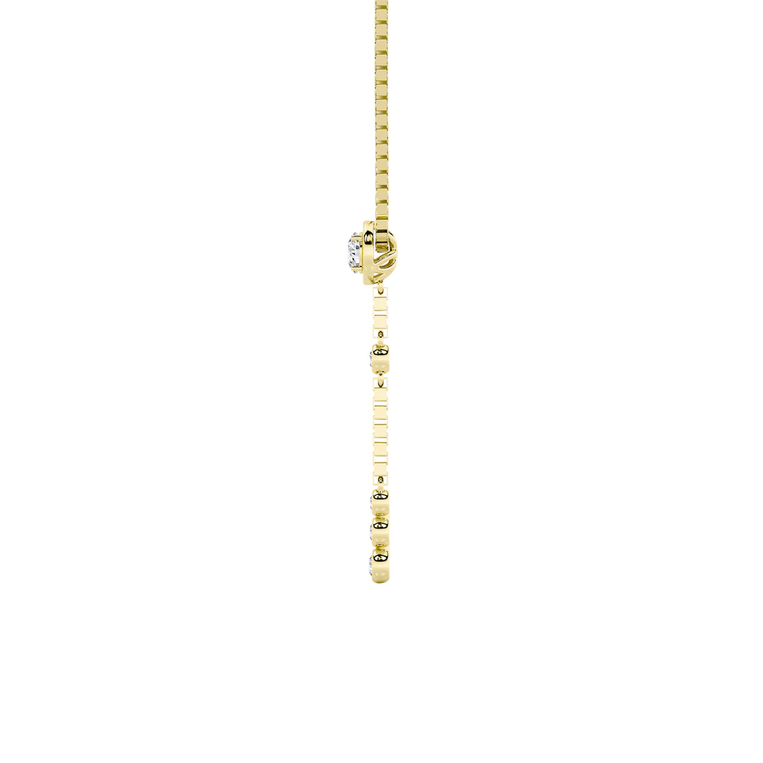 0.4CTW Round Shaped Lab Grown Diamond (G/VS) Necklace in 14K Yellow Gold Over Silver
