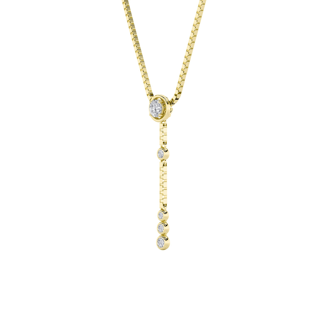 0.4CTW Round Shaped Lab Grown Diamond (G/VS) Necklace in 14K Yellow Gold Over Silver