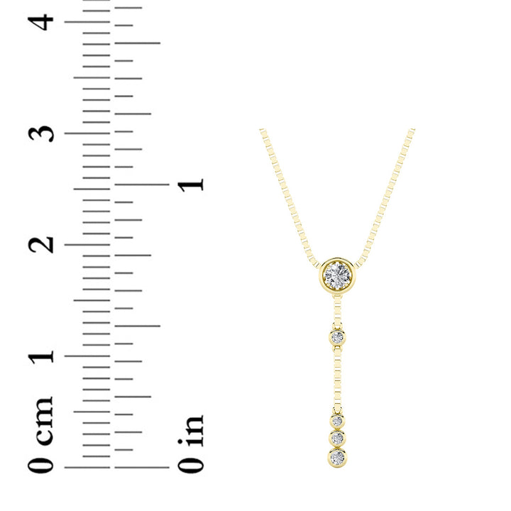 0.4CTW Round Shaped Lab Grown Diamond (G/VS) Necklace in 14K Yellow Gold Over Silver
