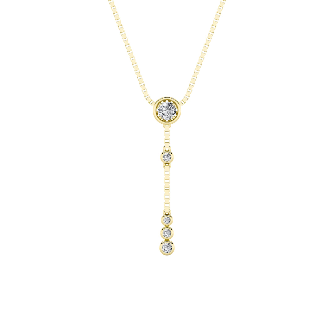 0.4CTW Round Shaped Lab Grown Diamond (G/VS) Necklace in 14K Yellow Gold Over Silver