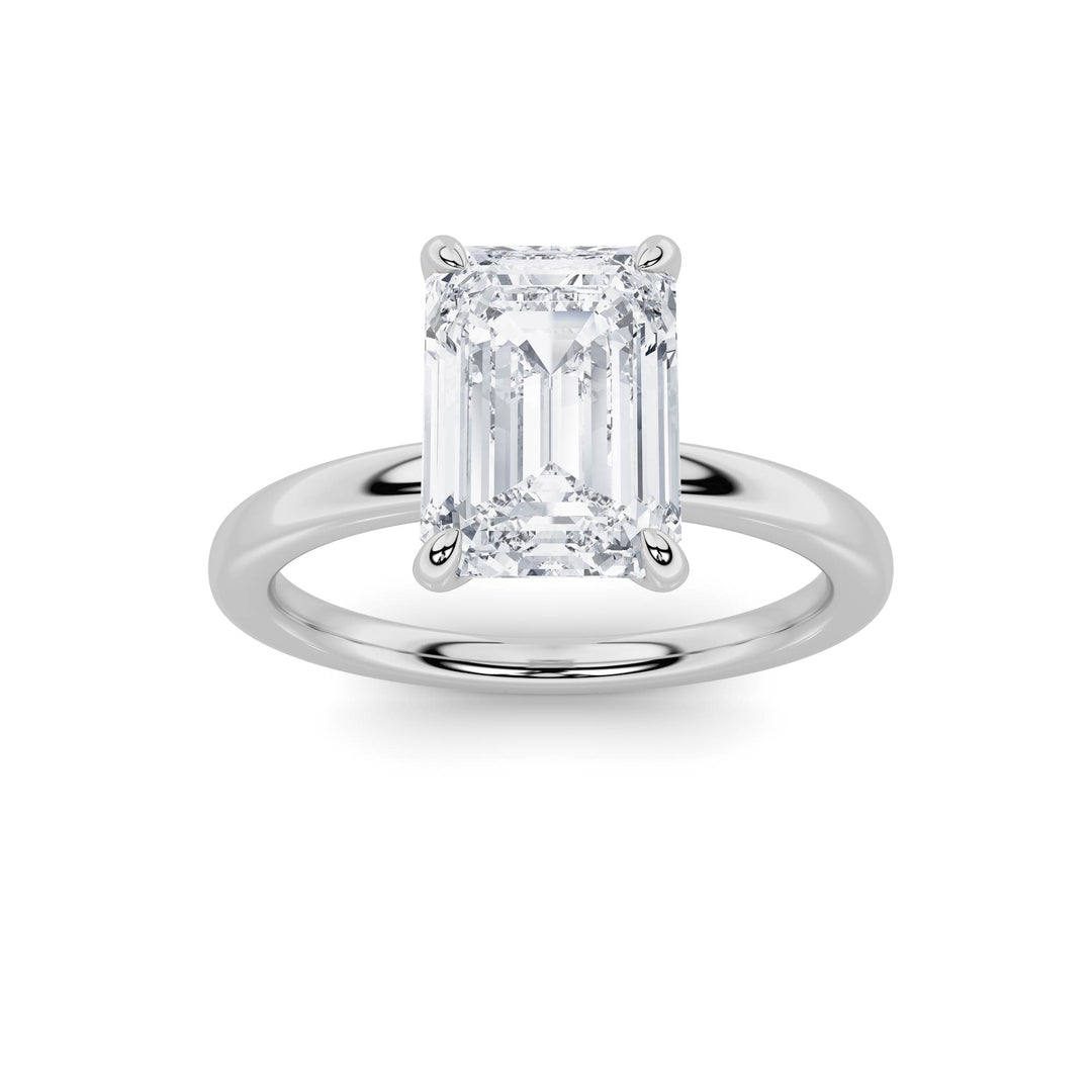 2CTW Emerald Shaped Lab Grown Diamond Classic Solitaire Ring in 14K Gold (F/VS)