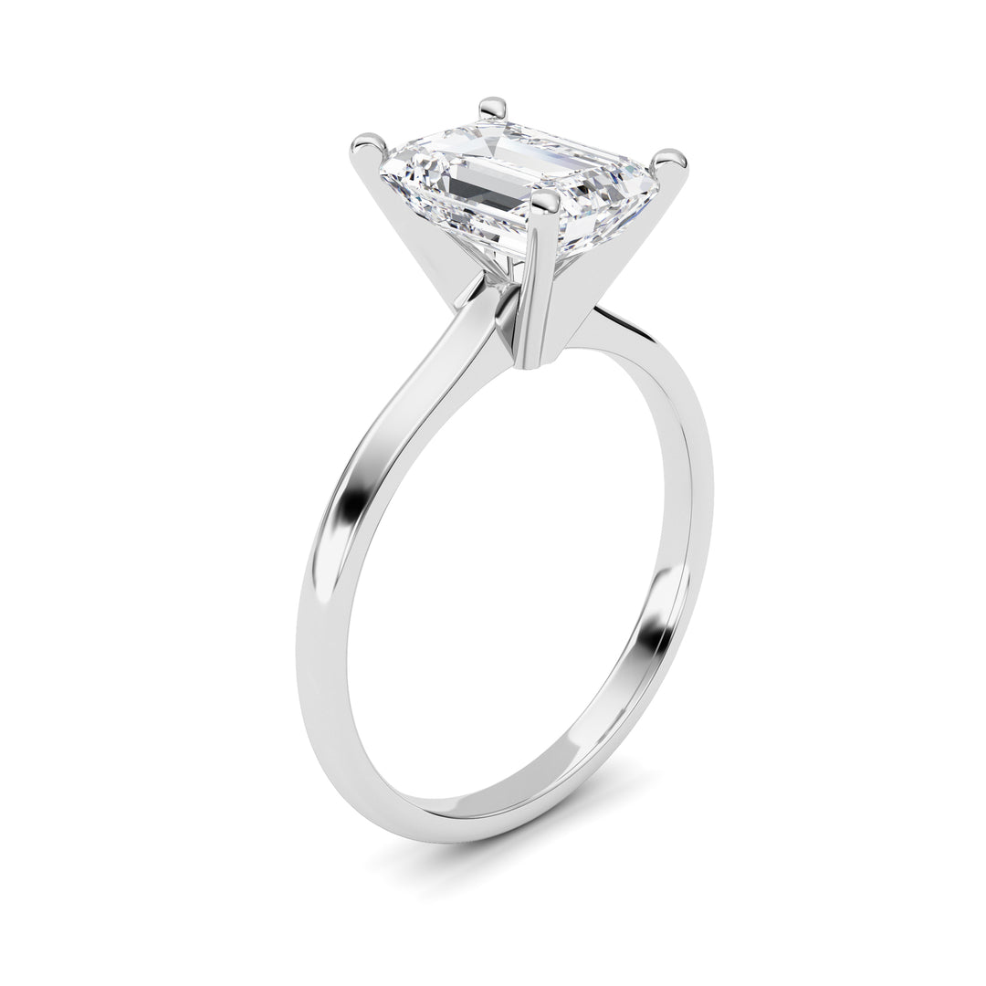 2CTW Emerald Shaped Lab Grown Diamond Classic Solitaire Ring in 14K Gold (F/VS)