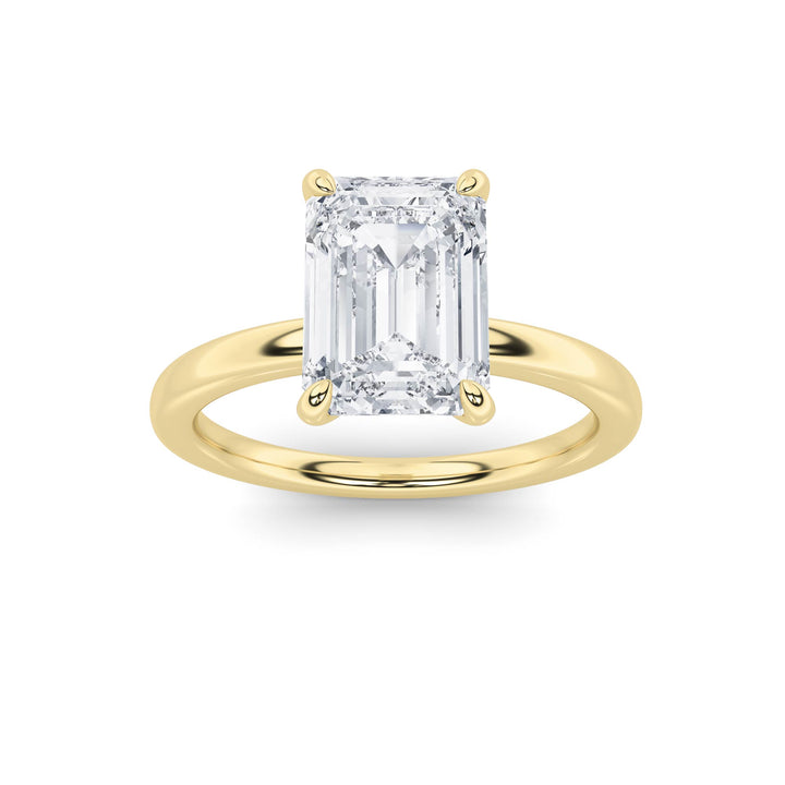 2CTW Emerald Shaped Lab Grown Diamond Classic Solitaire Ring in 14K Gold (F/VS)