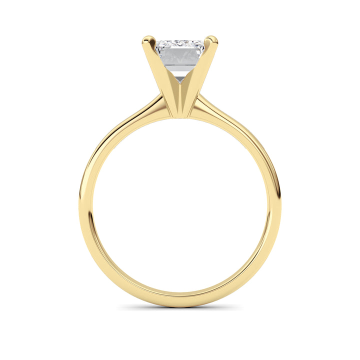2CTW Emerald Shaped Lab Grown Diamond Classic Solitaire Ring in 14K Gold (F/VS)