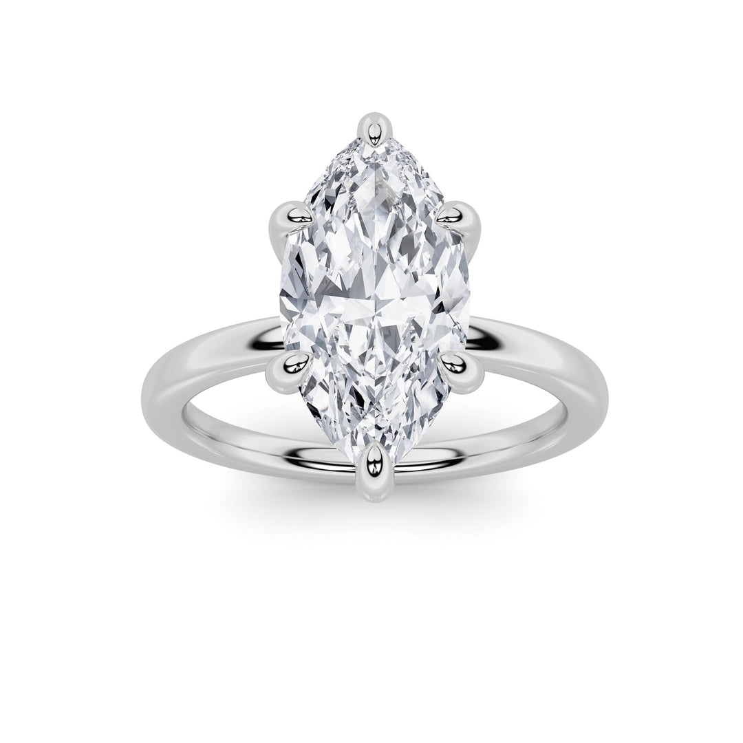 2CTW Marquise Shaped Lab Grown Diamond Classic Solitaire Ring in 14K Gold (F/VS)