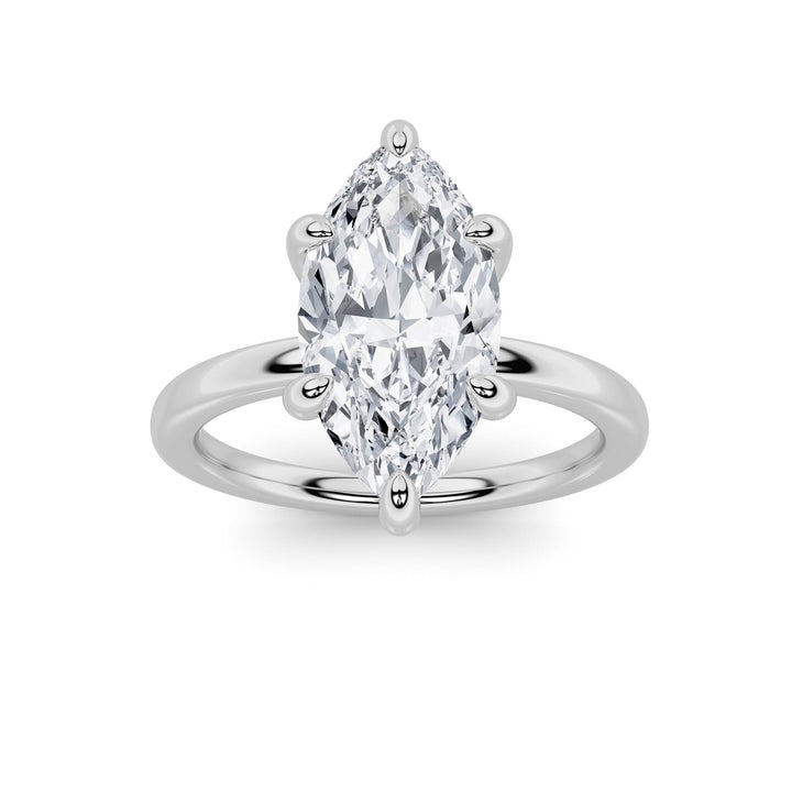 2CTW Marquise Shaped Lab Grown Diamond Classic Solitaire Ring in 14K Gold (F/VS)