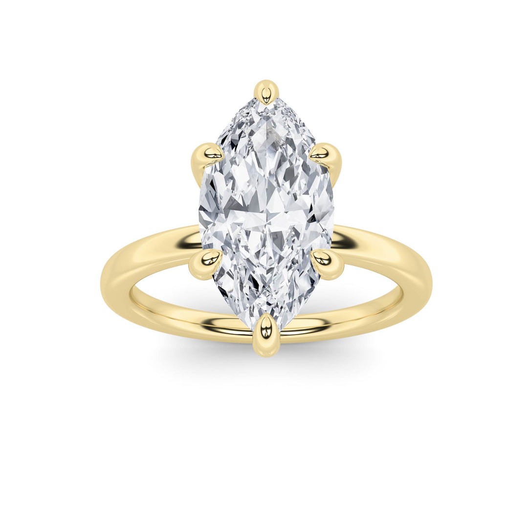 2CTW Marquise Shaped Lab Grown Diamond Classic Solitaire Ring in 14K Gold (F/VS)