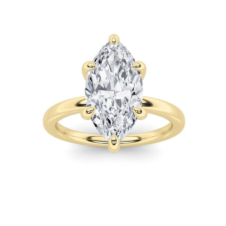 2CTW Marquise Shaped Lab Grown Diamond Classic Solitaire Ring in 14K Gold (F/VS)