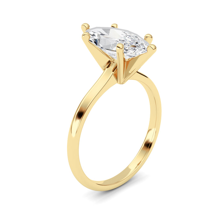 2CTW Marquise Shaped Lab Grown Diamond Classic Solitaire Ring in 14K Gold (F/VS)