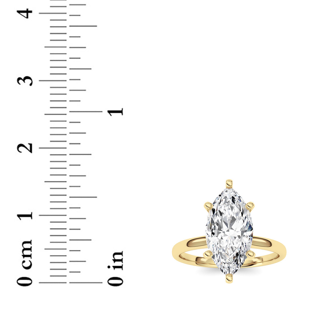 2CTW Marquise Shaped Lab Grown Diamond Classic Solitaire Ring in 14K Gold (F/VS)