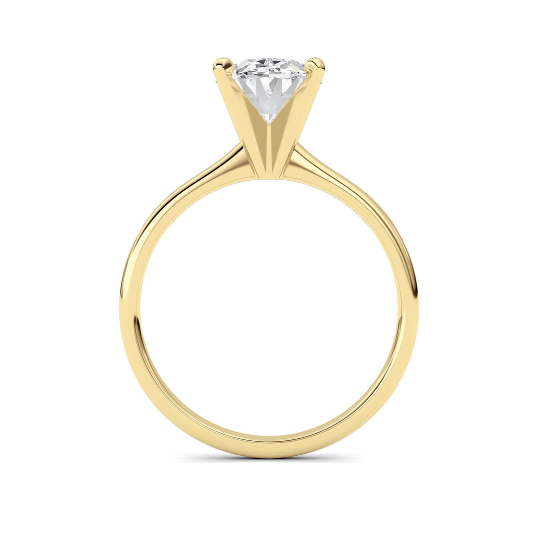 1CTW Oval Shaped Lab Grown Diamond Classic Solitaire Ring in 14K Gold (F/VS)