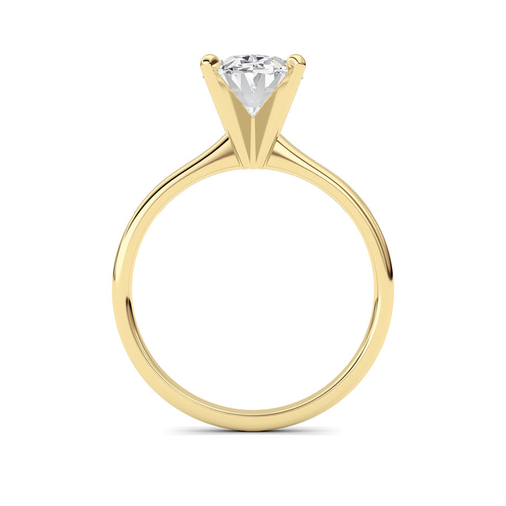 1CTW Oval Shaped Lab Grown Diamond Classic Solitaire Ring in 14K Gold (F/VS)