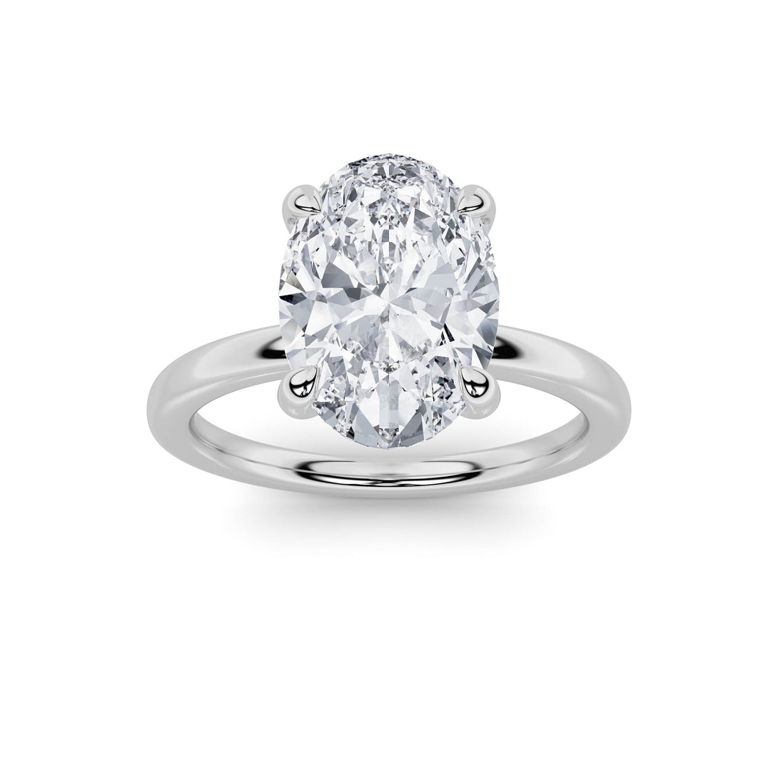 2CTW Oval Shaped Lab Grown Diamond Classic Solitaire Ring in 14K Gold (F/VS)