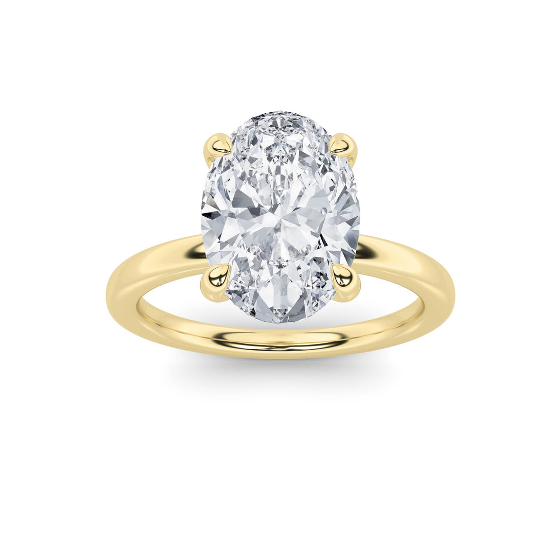 2CTW Oval Shaped Lab Grown Diamond Classic Solitaire Ring in 14K Gold (F/VS)