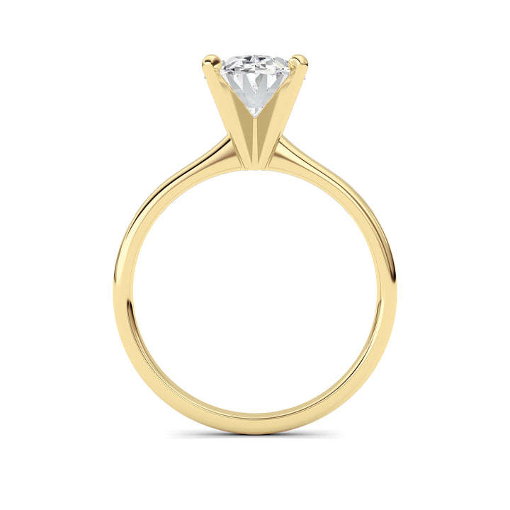 2CTW Oval Shaped Lab Grown Diamond Classic Solitaire Ring in 14K Gold (F/VS)