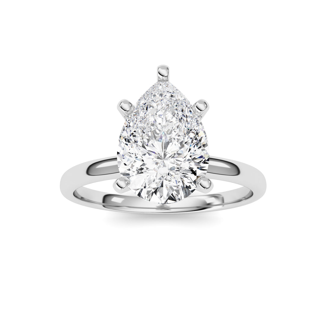2CTW Pear Shaped Lab Grown Diamond Classic Solitaire Ring in 14K Gold (F/VS)