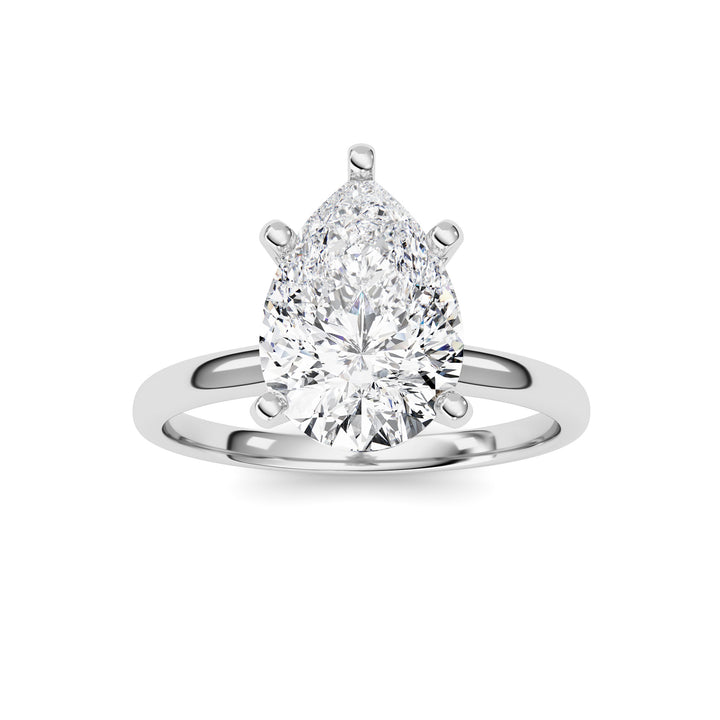 2CTW Pear Shaped Lab Grown Diamond Classic Solitaire Ring in 14K Gold (F/VS)