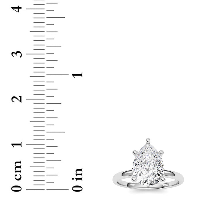 2CTW Pear Shaped Lab Grown Diamond Classic Solitaire Ring in 14K Gold (F/VS)