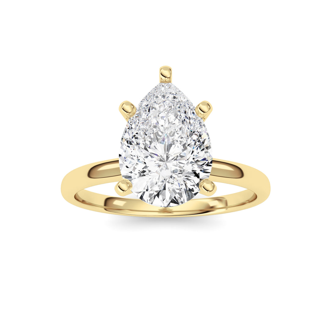 2CTW Pear Shaped Lab Grown Diamond Classic Solitaire Ring in 14K Gold (F/VS)