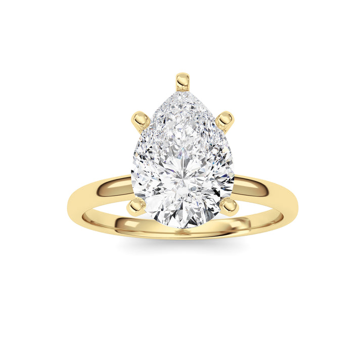 2CTW Pear Shaped Lab Grown Diamond Classic Solitaire Ring in 14K Gold (F/VS)