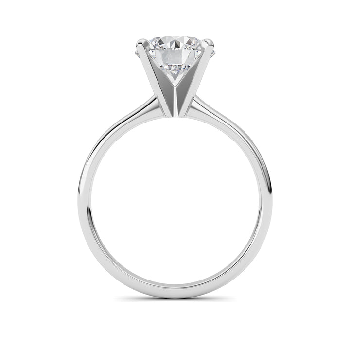 2CTW Round Shaped Lab Grown Diamond Classic Solitaire Ring in 14K Gold (F/VS)