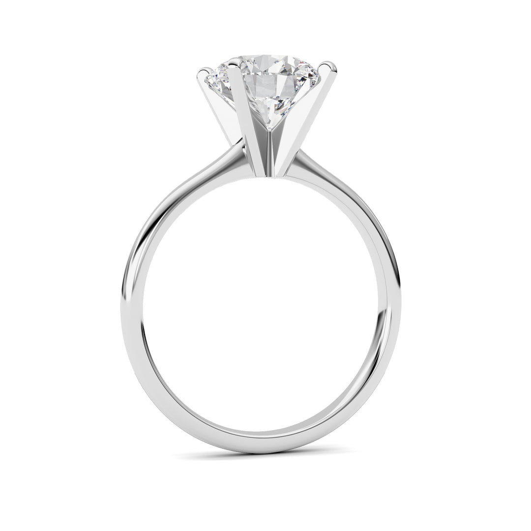 2CTW Round Shaped Lab Grown Diamond Classic Solitaire Ring in 14K Gold (F/VS)