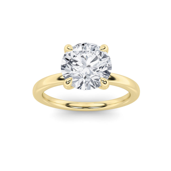 2CTW Round Shaped Lab Grown Diamond Classic Solitaire Ring in 14K Gold (F/VS)