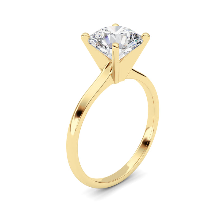 2CTW Round Shaped Lab Grown Diamond Classic Solitaire Ring in 14K Gold (F/VS)