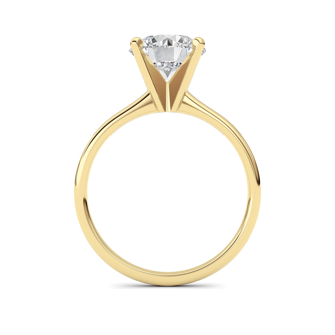 2CTW Round Shaped Lab Grown Diamond Classic Solitaire Ring in 14K Gold (F/VS)