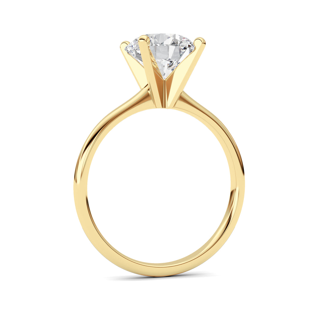 2CTW Round Shaped Lab Grown Diamond Classic Solitaire Ring in 14K Gold (F/VS)