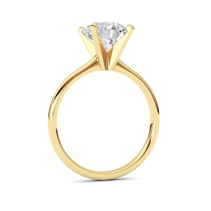 2CTW Round Shaped Lab Grown Diamond Classic Solitaire Ring in 14K Gold (F/VS)