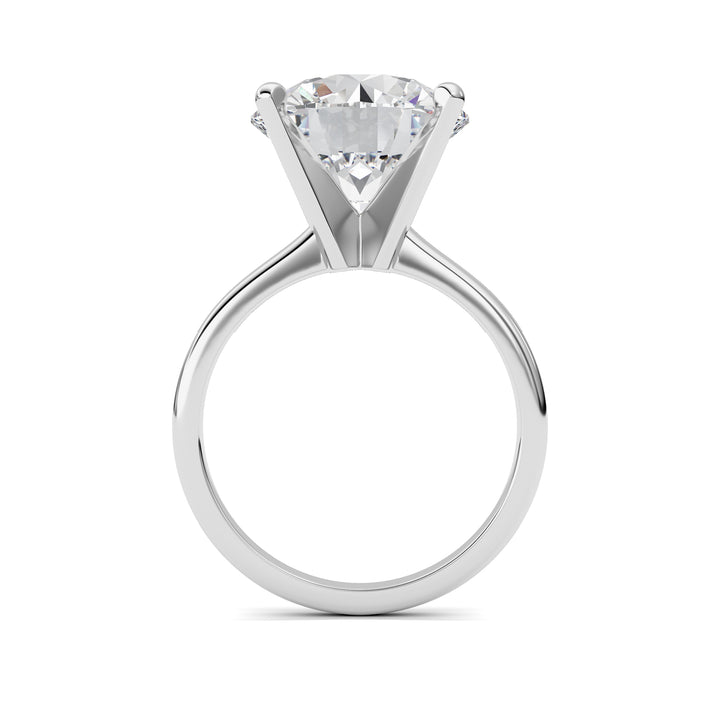 5Cttw Round Shaped Lab Grown Diamond Classic Solitaire Ring in 14K Gold (F/VS)