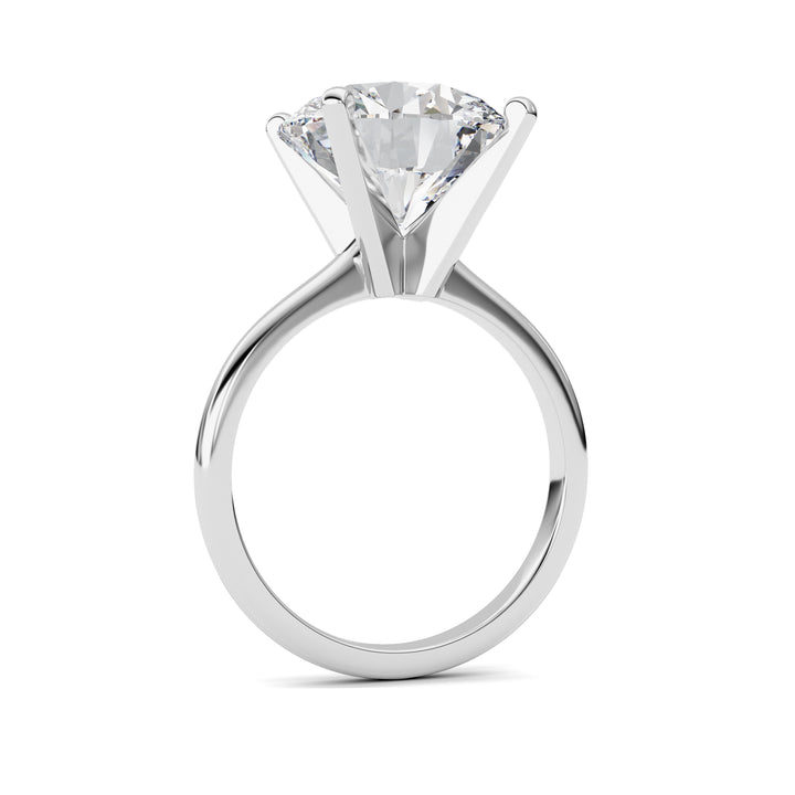 5Cttw Round Shaped Lab Grown Diamond Classic Solitaire Ring in 14K Gold (F/VS)